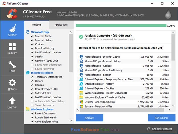ccleaner download free windows 7 piriform