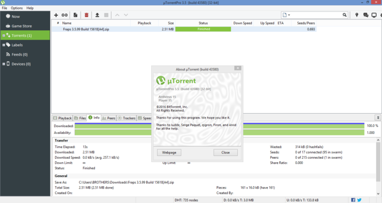 uTorrent Pro 3.6.0.46884 for windows download